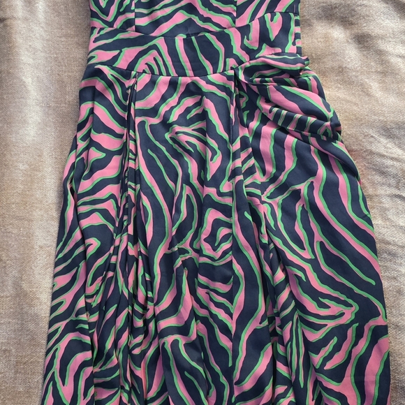 Anne Klein Dresses & Skirts - Anne Klein Navy, Pink & Green Zebra-Print Midi Dress